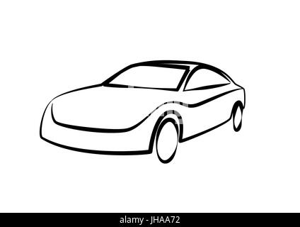 Sportwagen-Konturen. Moderne Auto Bild. Auto-Vektor-Bild Stockfoto