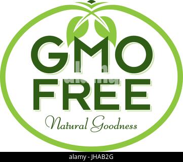 GVO-freie natürliche Güte Logo Symbol Symbol. Ovale Grafiksymbol typografische. Editierbare Vektor-Illustration für Verpackungen, print und Web. Stock Vektor