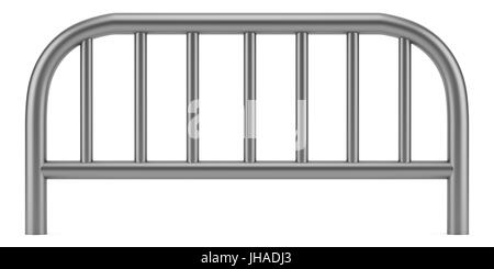 metallische Bürgersteig Barriere isoliert auf weißem Hintergrund Stockfoto