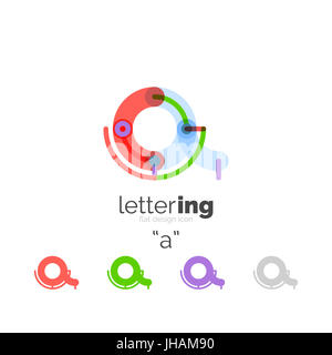 Lineare Geschäftsbrief Logo. Alphabet Buchstaben Namen Unternehmenskonzept. Flache dünne Linien miteinander verbunden. Stockfoto
