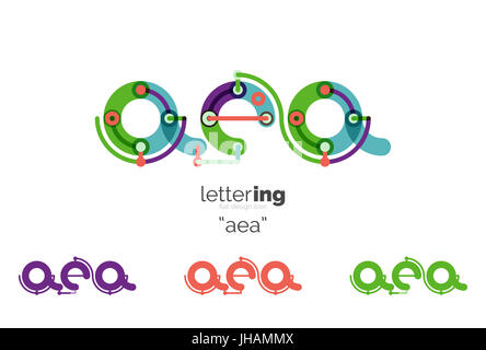 Lineare Anfangsbuchstaben, Logo-branding-Konzept, cartoon lustigen Stil Stockfoto