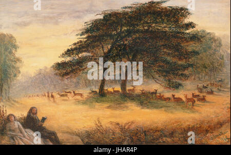 James Smetham - Liebhaber im Richmond Park (Windsor Park)- Stockfoto