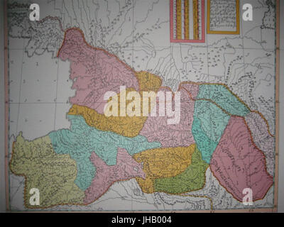 Karte von Georgien durch Prinz Prinz Bagrationi.20 Stockfoto