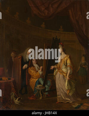 Een Schilder in Zijn Atelier, Een Dame Portretterend. Rijksmuseum SK-A-1465 Stockfoto