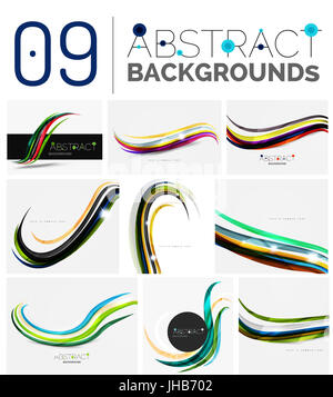Sammlung von Welle abstrakt - Farbe Kurve Streifen und Linien in verschiedene Konzepte der Bewegung und mit Licht und Schatten-Effekte. Präsentation-Verbot Stockfoto