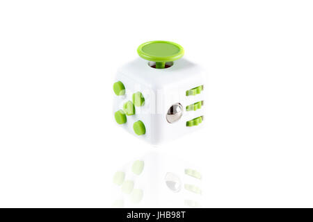 Anti-Stress und Entspannung zappelt erschöpft Cube und Spinner für Menschen Stockfoto