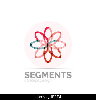 Abstrakte geometrische lineare Hipster floralen Symbol, Rahmendesign, flachen Stil. Vektor-Logo-Design-Element. Stockfoto
