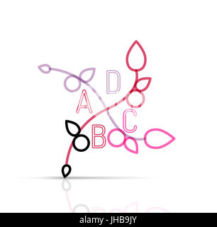 Abstrakte geometrische lineare Hipster floralen Symbol, Rahmendesign, flachen Stil. Vektor-Logo-Design-Element. Stockfoto