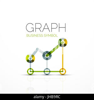 Vektor-abstrakte Logo-Idee, lineare Diagramm oder Diagramm Geschäft Symbol. Kreative Logo-Design-Vorlage gemacht von überlappenden mehrfarbige Liniensegmente Stockfoto