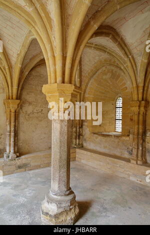 SAINT PROUANT, Frankreich - 10. Juli 2017: Der Kapitelsaal im Priorat von Grammont Stockfoto