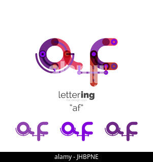 Lineare Anfangsbuchstaben, Logo-branding-Konzept, cartoon lustigen Stil Stockfoto