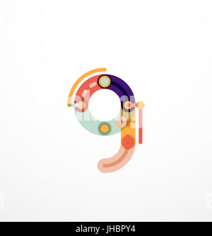 Lineare Anfangsbuchstaben, Logo-branding-Konzept, cartoon lustigen Stil Stockfoto