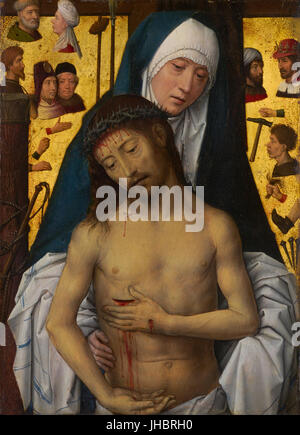 Hans Memling - der Mann der Schmerzen in den Armen der Jungfrau- Stockfoto