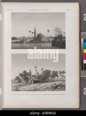 Umgebung du Kaire (Kairo). (1) Vue de Vieux Kaire; (2) Vue d ' un Santon Ou Tombeau de Cheykh et de l'aqueduc De La Citadelle (NYPL b14212718-1268729) Stockfoto