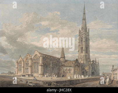 Joseph Mallord William Turner - Nord Ostansicht der Kirche Grantham, Lincolnshire- Stockfoto