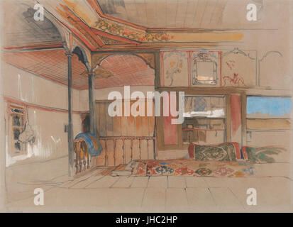 John Frederick Lewis - Interior eines östlichen Haus- Stockfoto