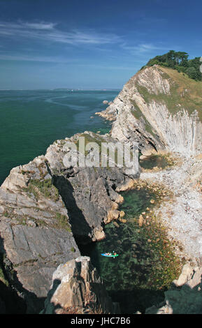 Stair Hole, in der Nähe von Lulworth Cove, Jurassic Coast, Dorset, England Stockfoto