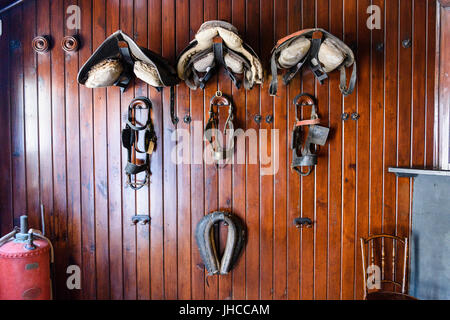 Sattelkammer und Stallungen in Argory, County Armagh (kein Eintrittsgeld erhoben) Stockfoto