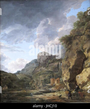 Berglandschaft mit Fluss und Wagen von Herman Nauwincx und Willem Schellinks Stockfoto