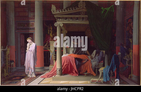 Jean-Auguste-Dominique Ingres - La Maladie d'Antiochus, Ou Antiochus et Daussoigne - Stockfoto