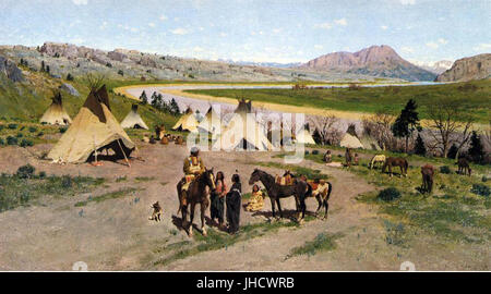 Henry F. Farny - In den Ausläufern der Rocky Mountains Stockfoto