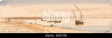 Edward Lear - entgegengesetzte Beni Hassan, Blick nach Norden- Stockfoto