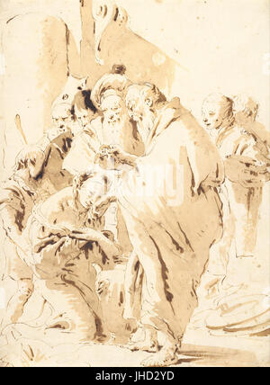 Giambattista Tiepolo - St Prosdocimus tauft St Giustina- Stockfoto