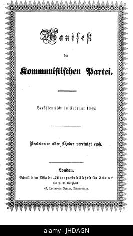 Manifest der Kommunistischen Partei (Marx) p 001 Stockfoto