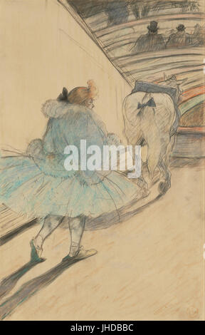 Henri de Toulouse-Lautrec (Französisch-bei the Circus betreten den Ring- Stockfoto