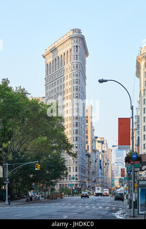 Flatiron Building in den frühen Morgen in New York City Stockfoto