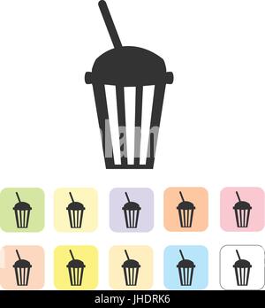 Vektor-Silhouette von Kaffee und Tee Tassen isoliert auf weiss Stock Vektor