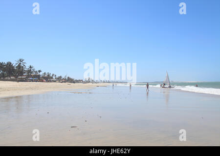 Menschen, Cumbuco Strand, Hauptstadt, Fortaleza, Ceará, Brasilien. Stockfoto