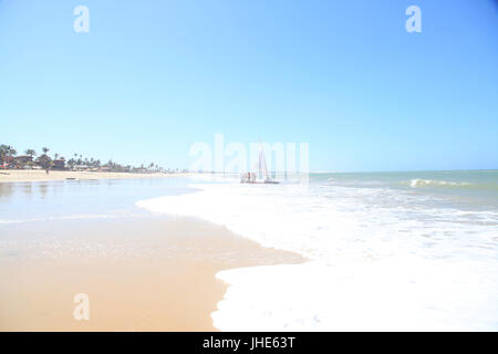 Menschen, Cumbuco Strand, Hauptstadt, Fortaleza, Ceará, Brasilien. Stockfoto