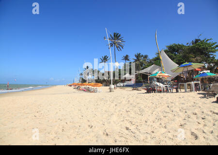 Menschen, Cumbuco Strand, Hauptstadt, Fortaleza, Ceará, Brasilien. Stockfoto