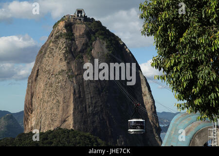 Monorail, Morro Pão Açúcar, Rio De Janeiro, Brasilien. Stockfoto