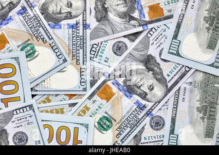 Nahaufnahme Bild von hundert-Dollar-Scheine. Stockfoto