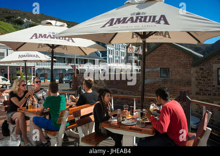 Restaurant in Simons Town, viktorianischen Häusern auf St. George's Street, Western Cape, Südafrika Stockfoto