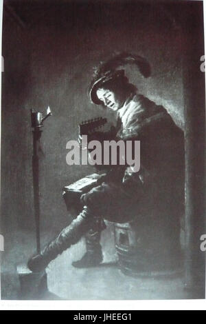 Judith Leyster - Lautenspieler durch Lampenlicht in voller Länge Stockfoto