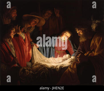 Gerrit van Honthorst - Anbetung der Hirten Stockfoto
