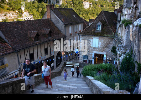 Mittelalterliche Stadt von Rocamadour, viel Abteilung, Midi-Pyrenäen, Frankreich Stockfoto