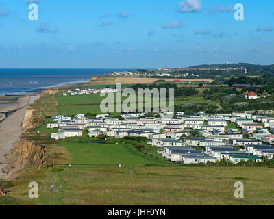 Blick von Beeston Hill Caravan Park verwöhnen Norfolk Küste UK Stockfoto