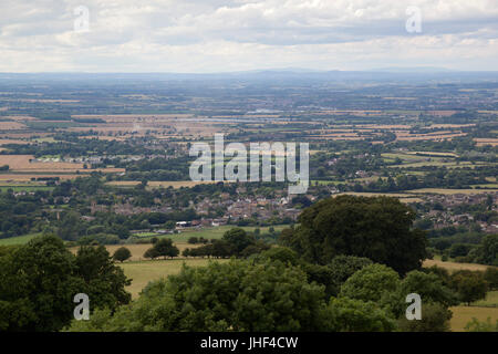 Blick vom Dach des Broadway Tower, Broadway, Cotswolds, Worcestershire, England, Vereinigtes Königreich, Europa Stockfoto