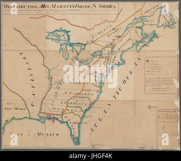 Seine Majestät Kräfteverteilung in Nordamerika nach der Disposition jetzt und so bald wie möglich (NYPL b20643835-5437643) abgeschlossen werden Stockfoto
