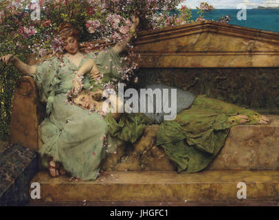 Lawrence Tadema-In einem Rosengarten Stockfoto