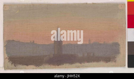 Karl Javurek 30. (7) 1815-24. (3) 1909 - Zapad Slunce nad Prahou Stockfoto