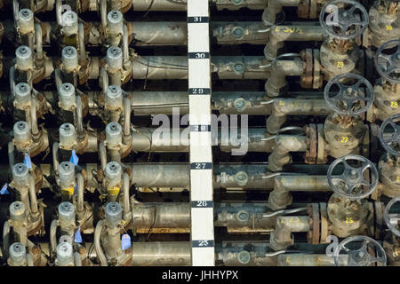 Detail der Vorderseite des Reaktors, The B Reaktor Hanford, nahe Richland, Washington Stockfoto