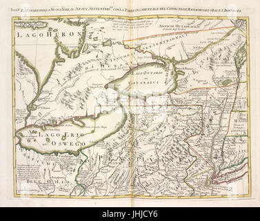 La Pensilvania, la Nuova York, il Jersey Settentriole - Con la Parte Occidentale del Connecticut, Massachusset-s-Bucht e l'Irochesia (NYPL b15320487-433746) Stockfoto