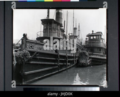 Schlepper, Pier 11, East River in Manhattan (NYPL b13668355-482828) Stockfoto