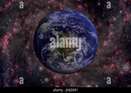 Sonnensystem - Planeten Erde. Die Erde ist der größte und dichteste der inneren Planeten. Es hat einen natürlichen Satelliten, den Mond. Elemente dieses Bild Fell Stockfoto