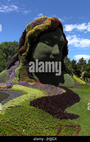 MosaïCanada 150 ist eine gärtnerische Veranstaltung in Gatineau QC Kanada zum 150. Jubiläum der Eidgenossenschaft zu feiern. Stockfoto